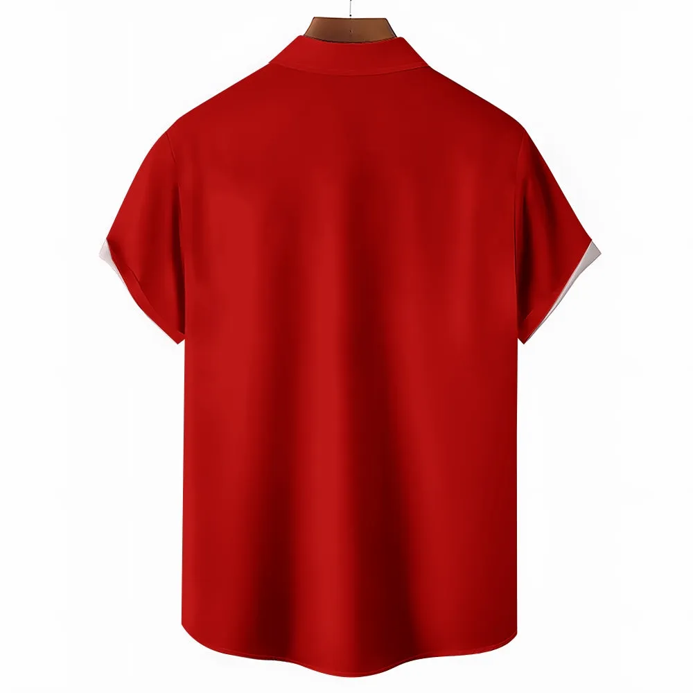 Men's Christmas Creative Design Short Sleeve Shirt 2411009306