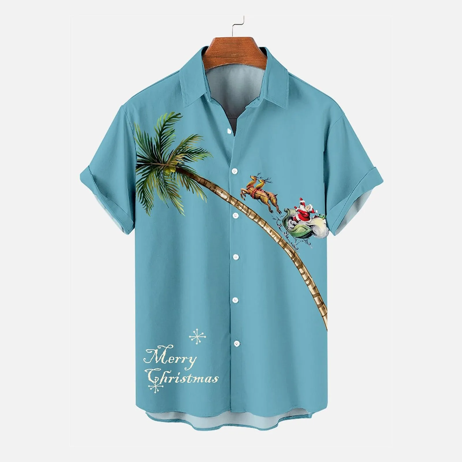 Men's Christmas Creative Design Short Sleeve Shirt 2411009306