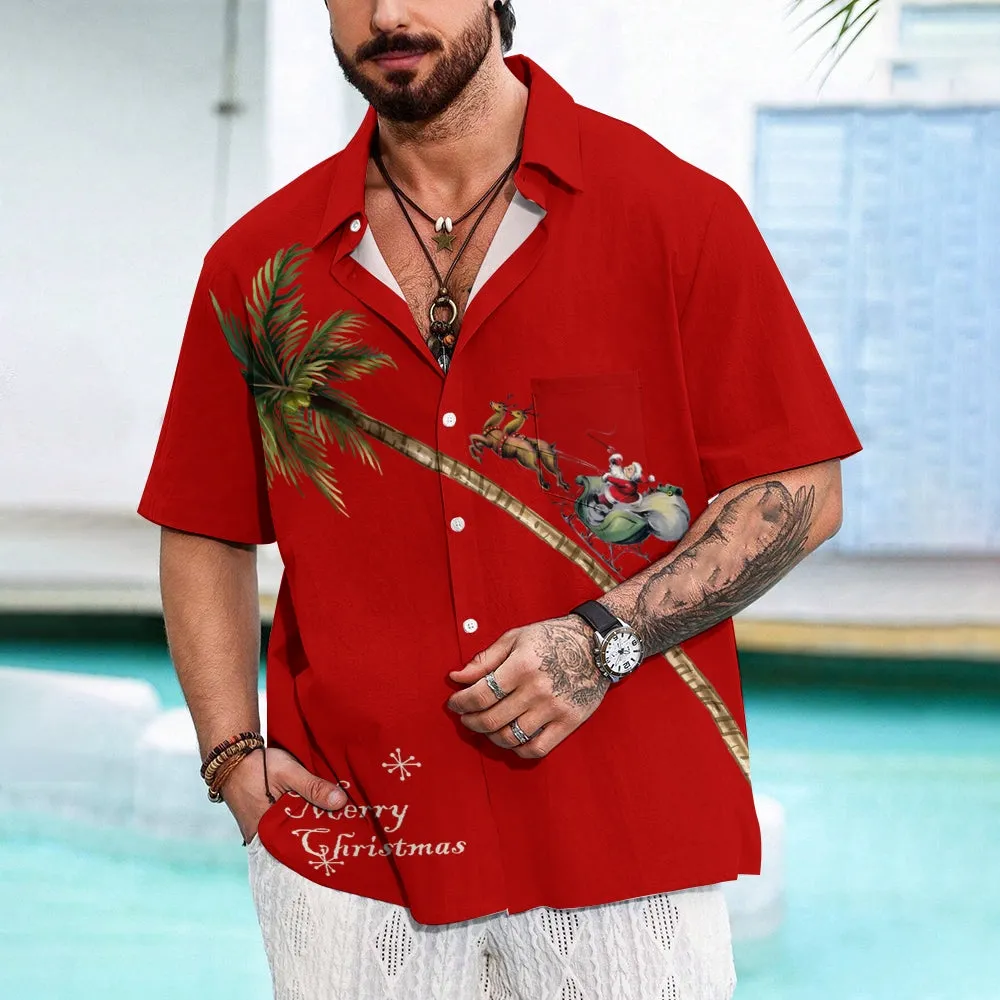 Men's Christmas Creative Design Short Sleeve Shirt 2411009306
