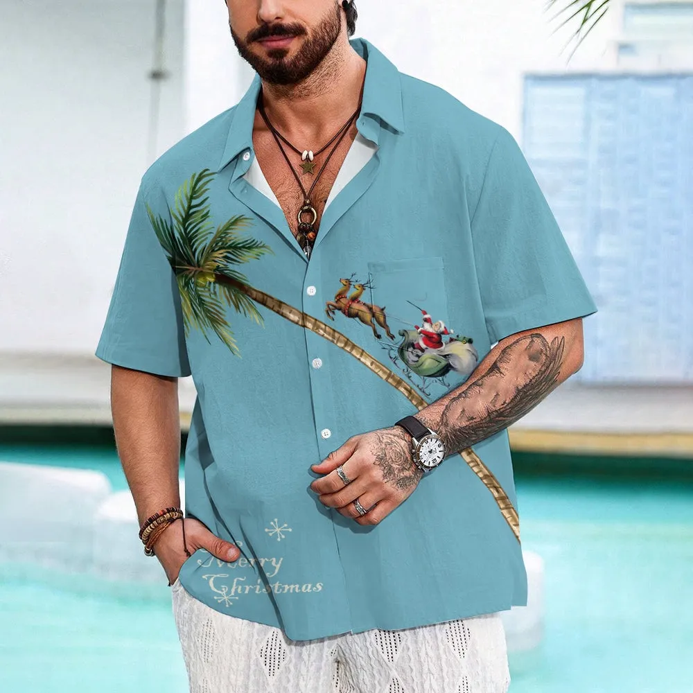 Men's Christmas Creative Design Short Sleeve Shirt 2411009306