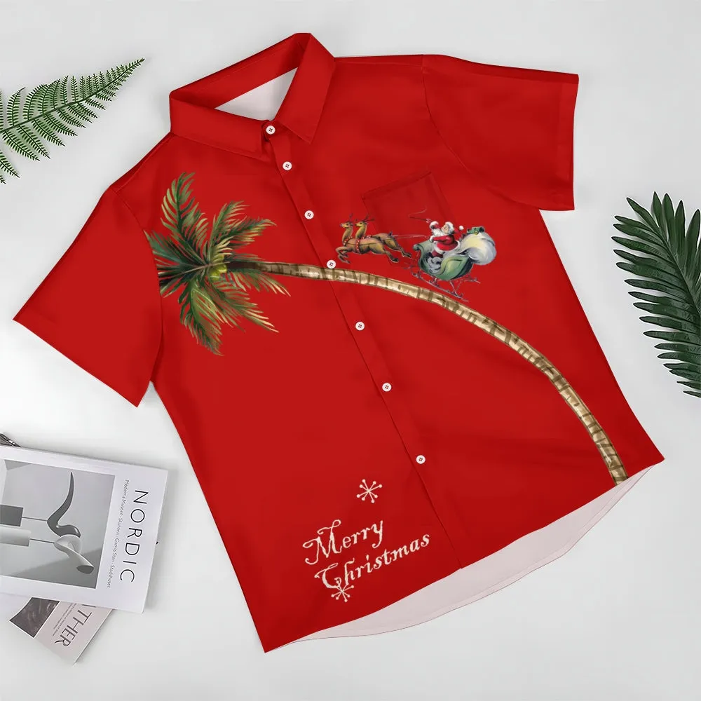 Men's Christmas Creative Design Short Sleeve Shirt 2411009306
