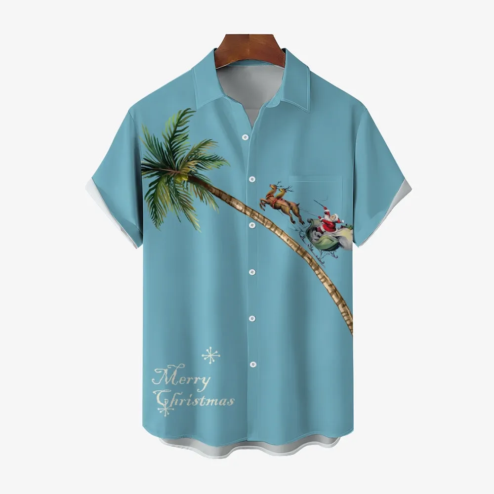 Men's Christmas Creative Design Short Sleeve Shirt 2411009306