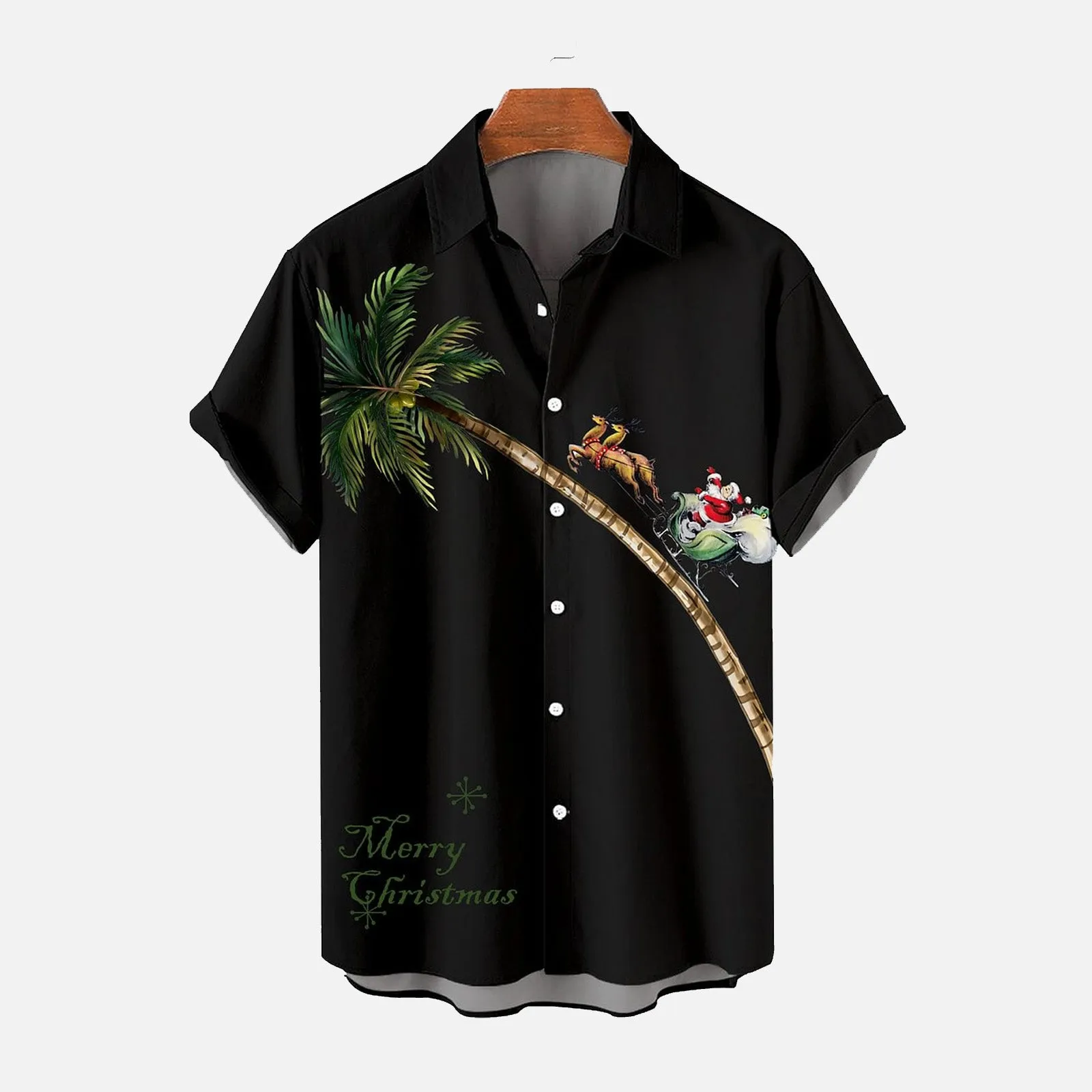 Men's Christmas Creative Design Short Sleeve Shirt 2411009306