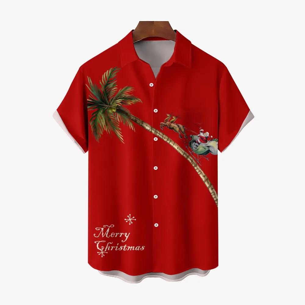 Men's Christmas Creative Design Short Sleeve Shirt 2411009306