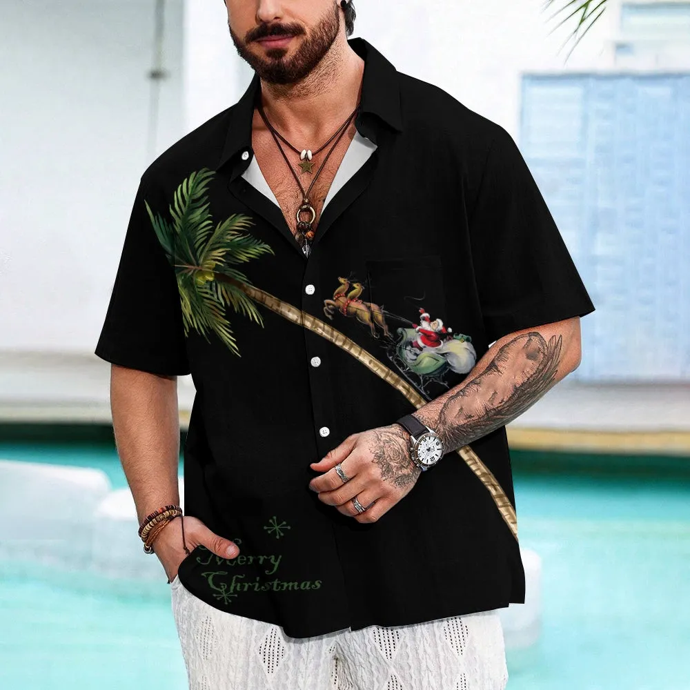 Men's Christmas Creative Design Short Sleeve Shirt 2411009306