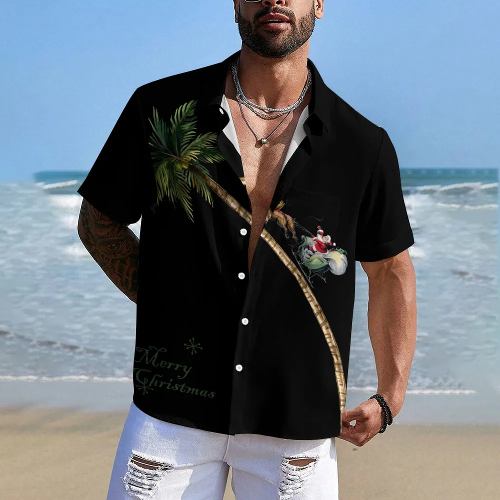 Men's Christmas Creative Design Short Sleeve Shirt 2411009306