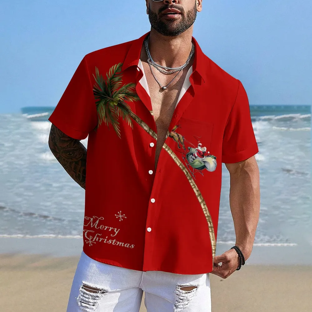 Men's Christmas Creative Design Short Sleeve Shirt 2411009306