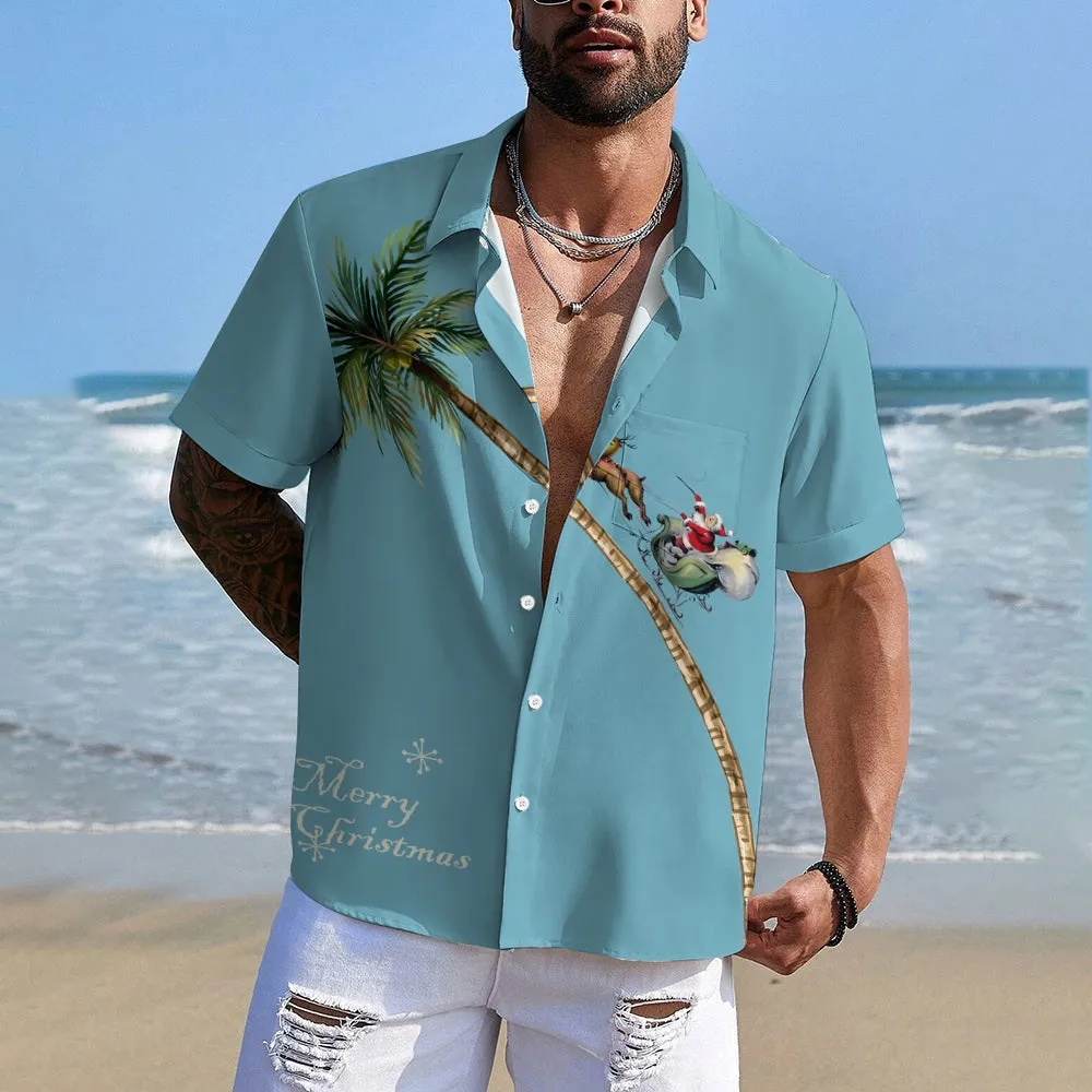Men's Christmas Creative Design Short Sleeve Shirt 2411009306