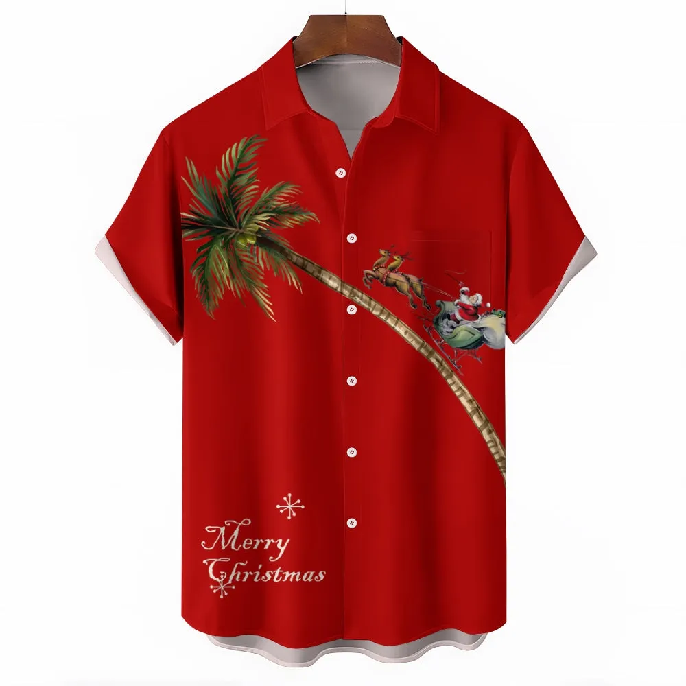 Men's Christmas Creative Design Short Sleeve Shirt 2411009306