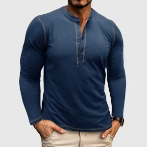Men’s Classic Long Sleeve Shirt with Button Details