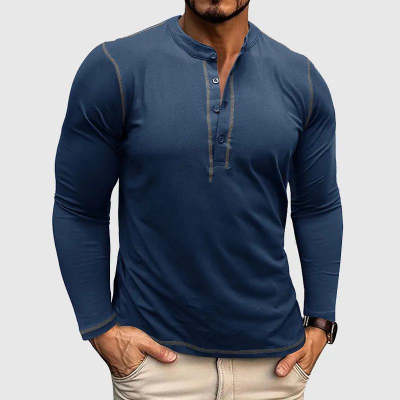 Men’s Classic Long Sleeve Shirt with Button Details