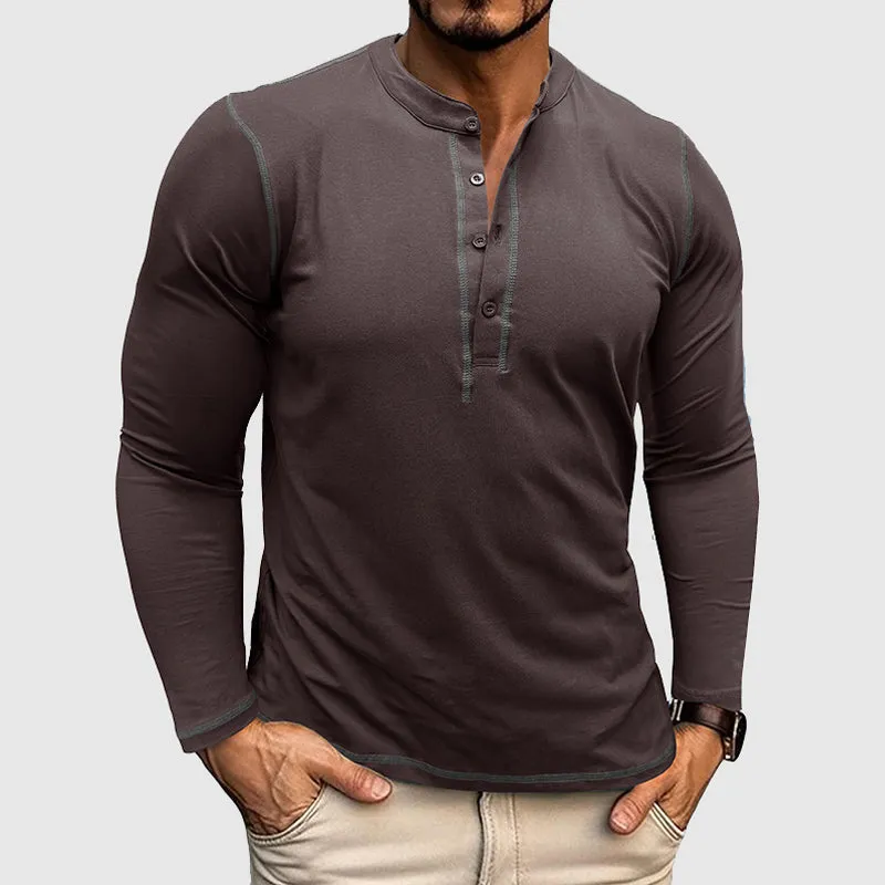 Men’s Classic Long Sleeve Shirt with Button Details