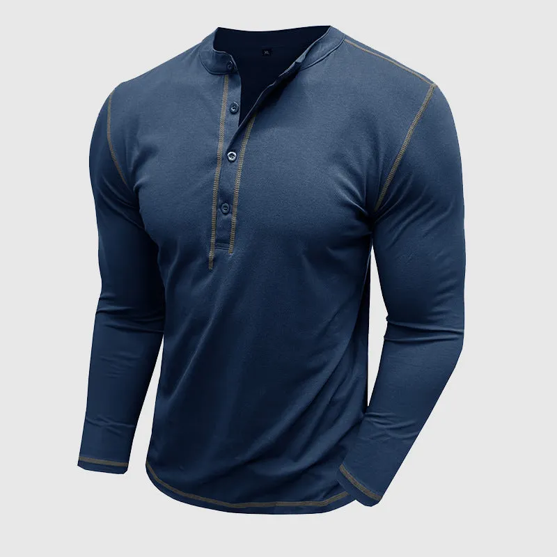 Men’s Classic Long Sleeve Shirt with Button Details