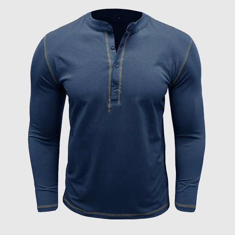Men’s Classic Long Sleeve Shirt with Button Details