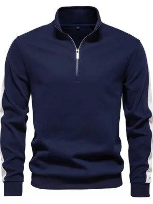 Men's Contrast Striped Long Sleeve Sweatshirt