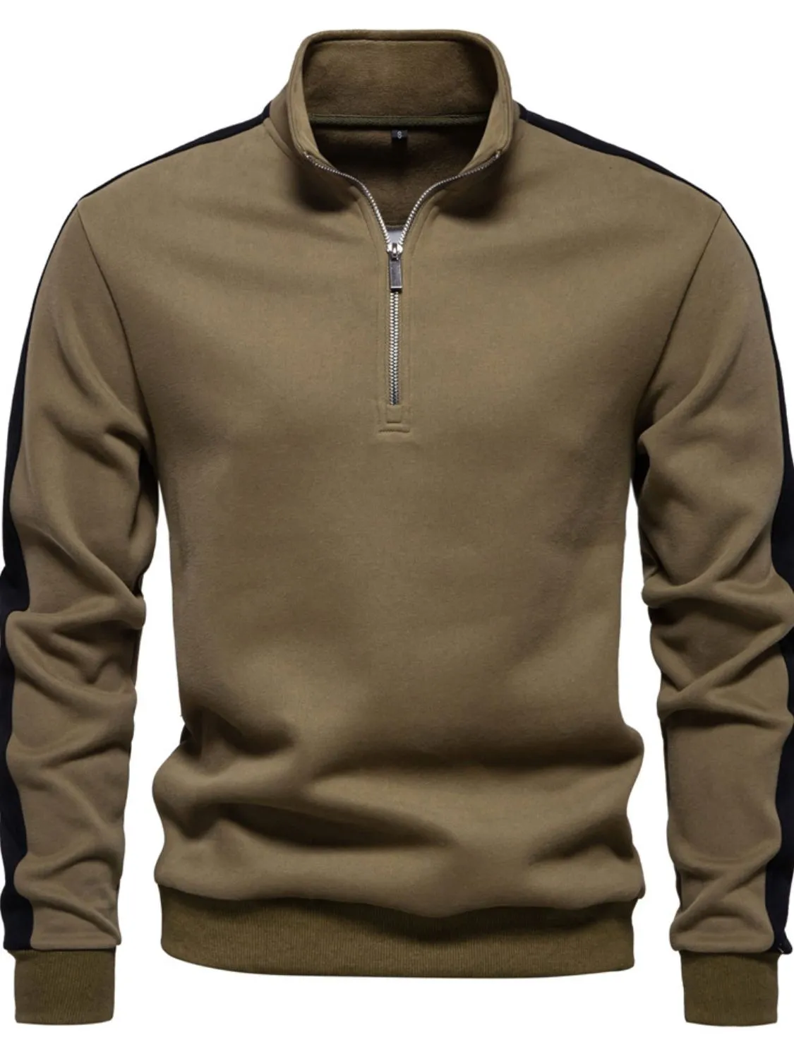 Men's Contrast Striped Long Sleeve Sweatshirt