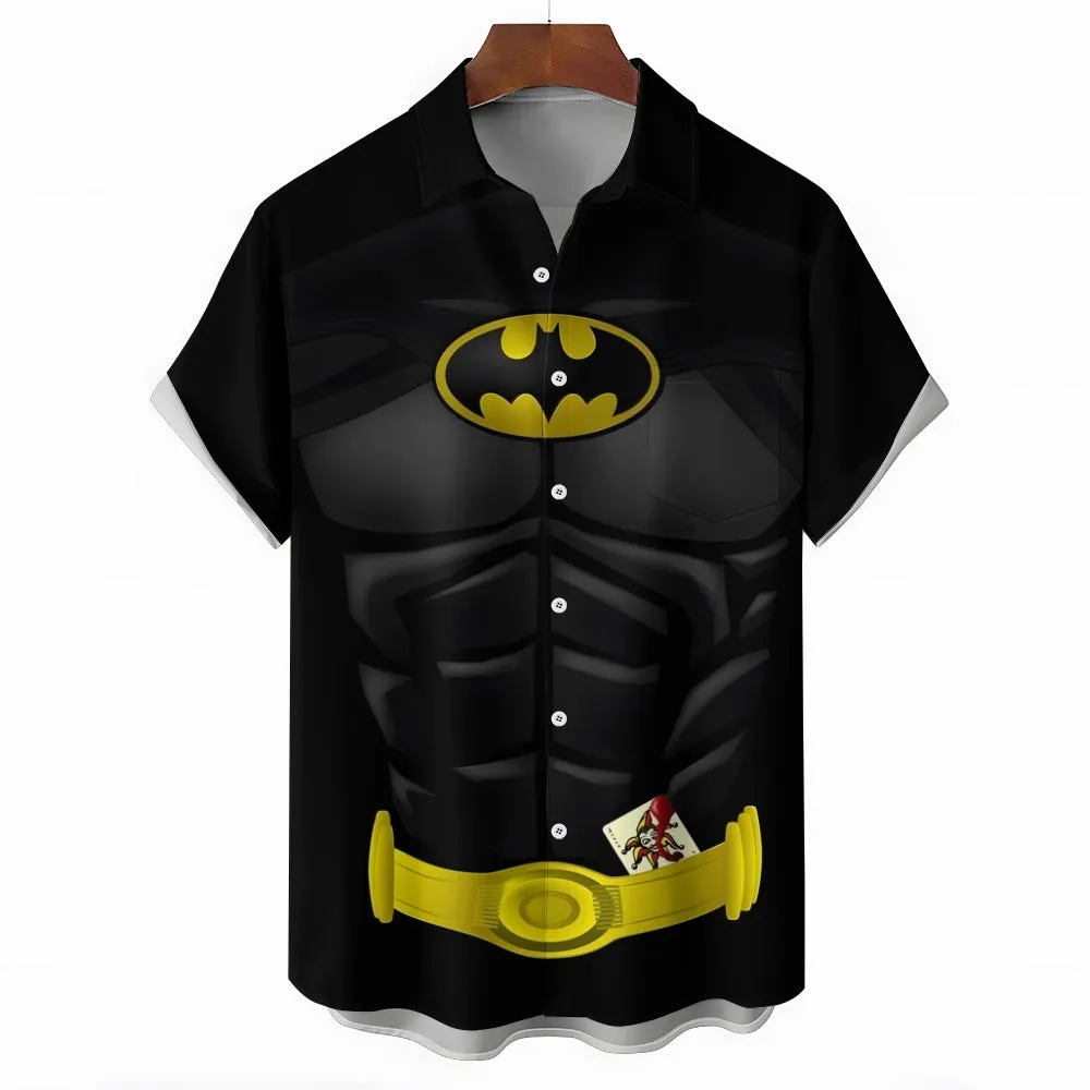 Men's Heroic Role Casual Short Sleeve Shirt 2404001675