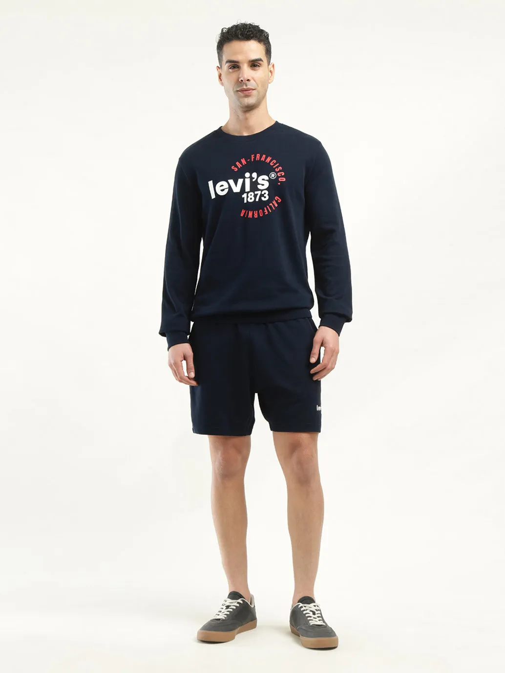 Men's Navy Regular Fit Shorts