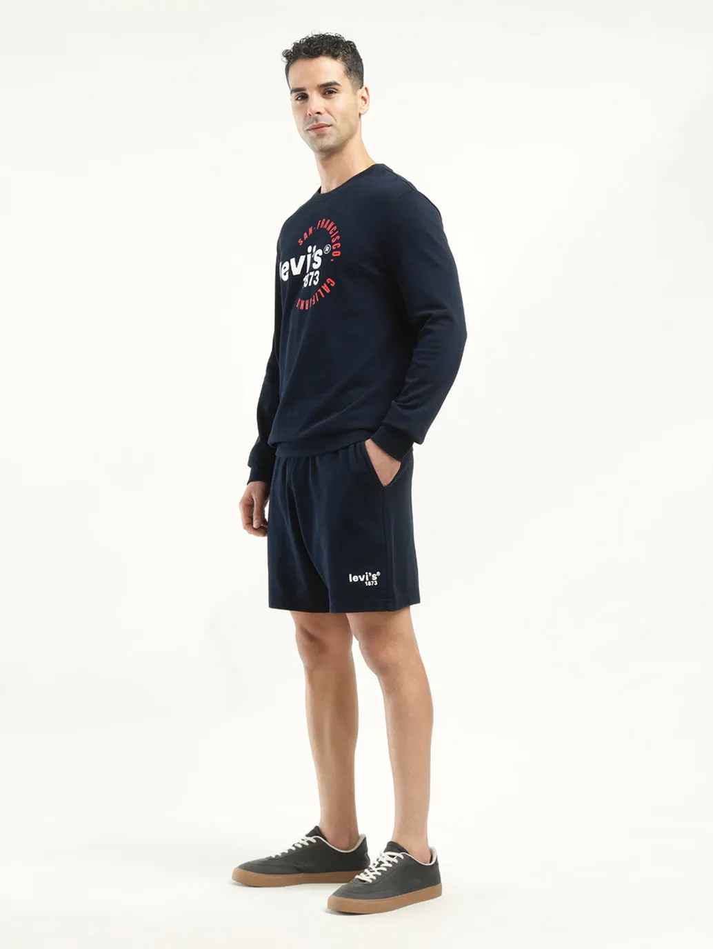 Men's Navy Regular Fit Shorts