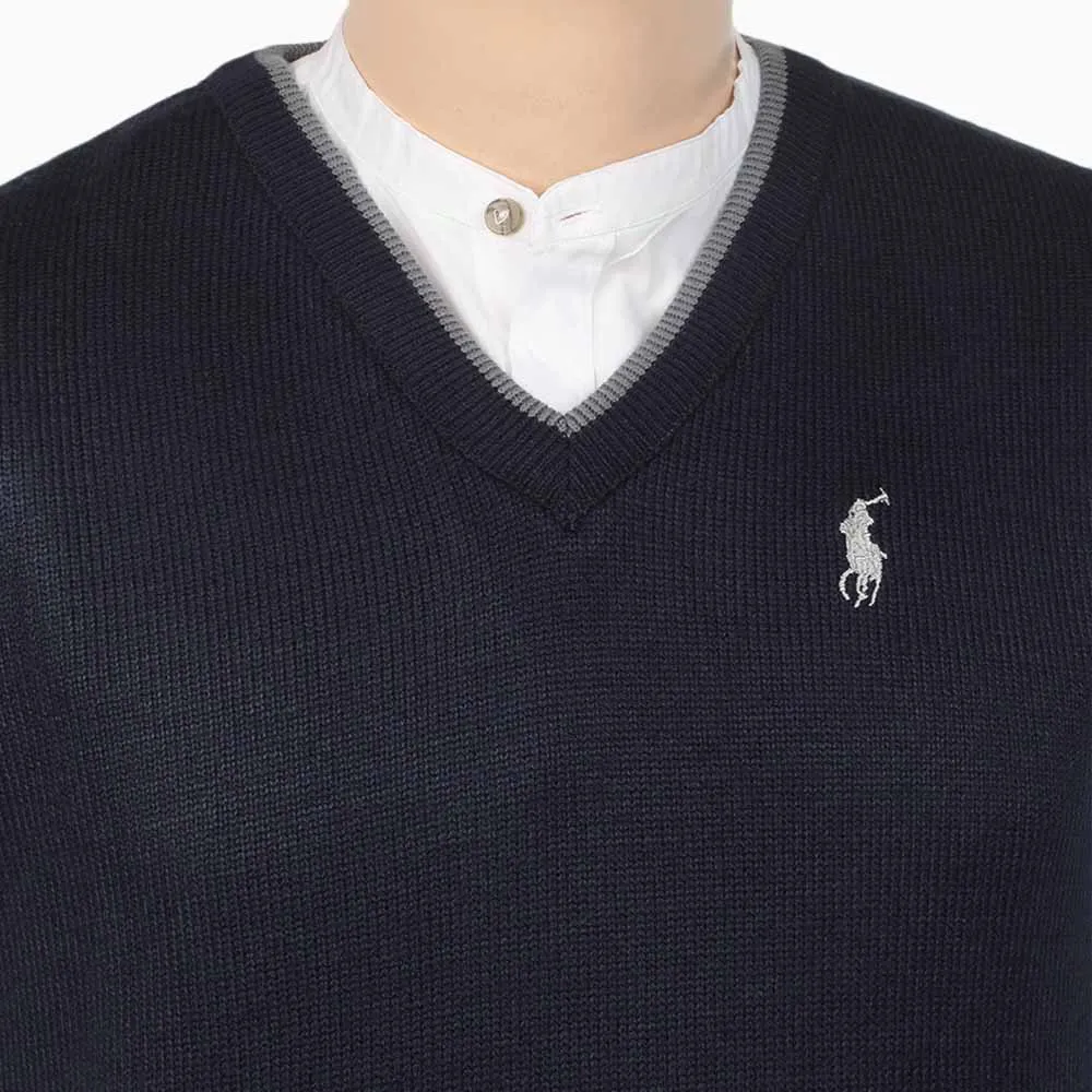 Men's Sleeveless Sweater - Navy Blue