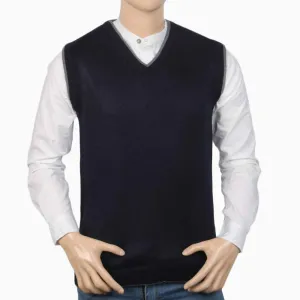 Men's Sleeveless Sweater - Navy Blue