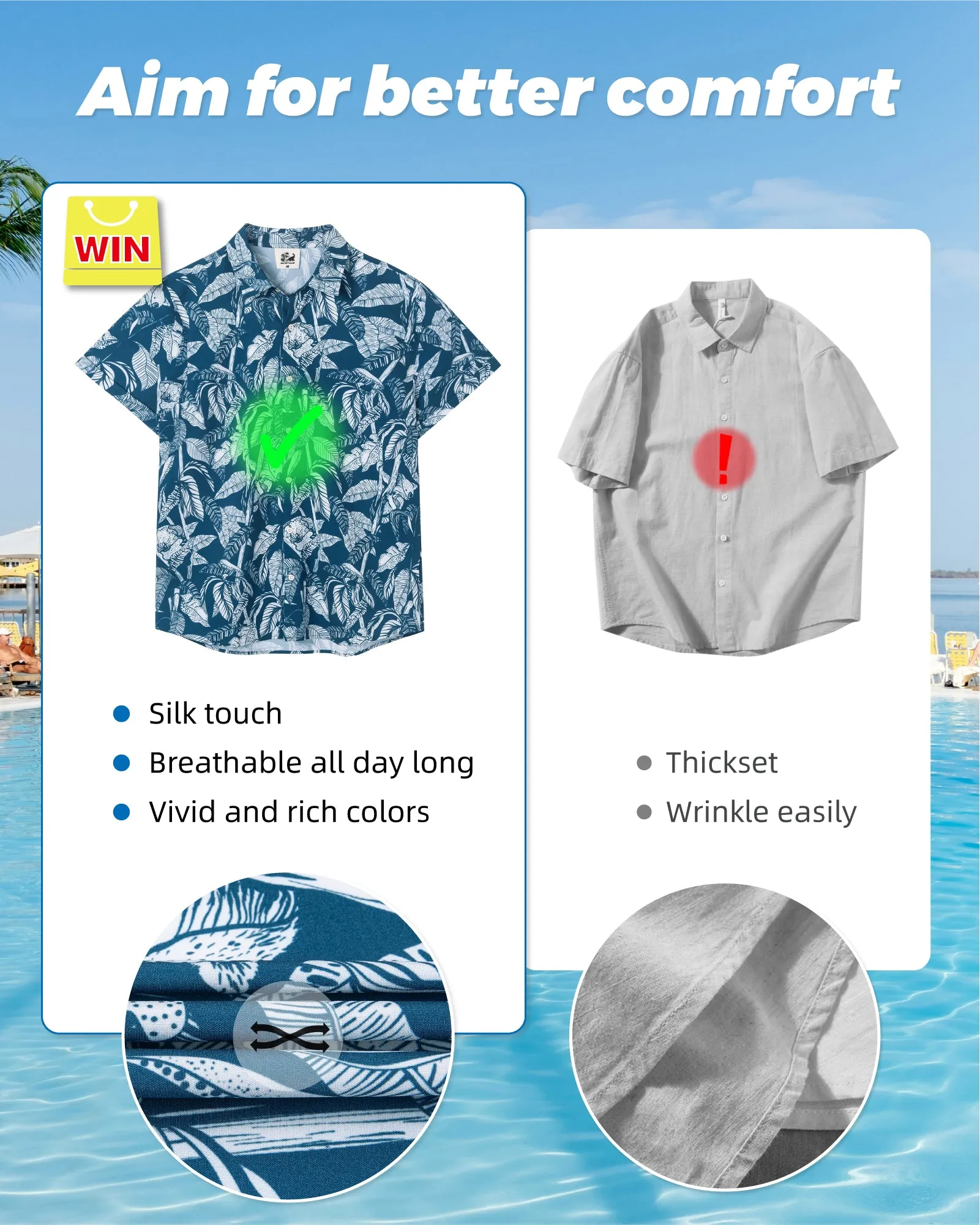 Men‘s Stretch Quick-Dry Hawaiian Shirts