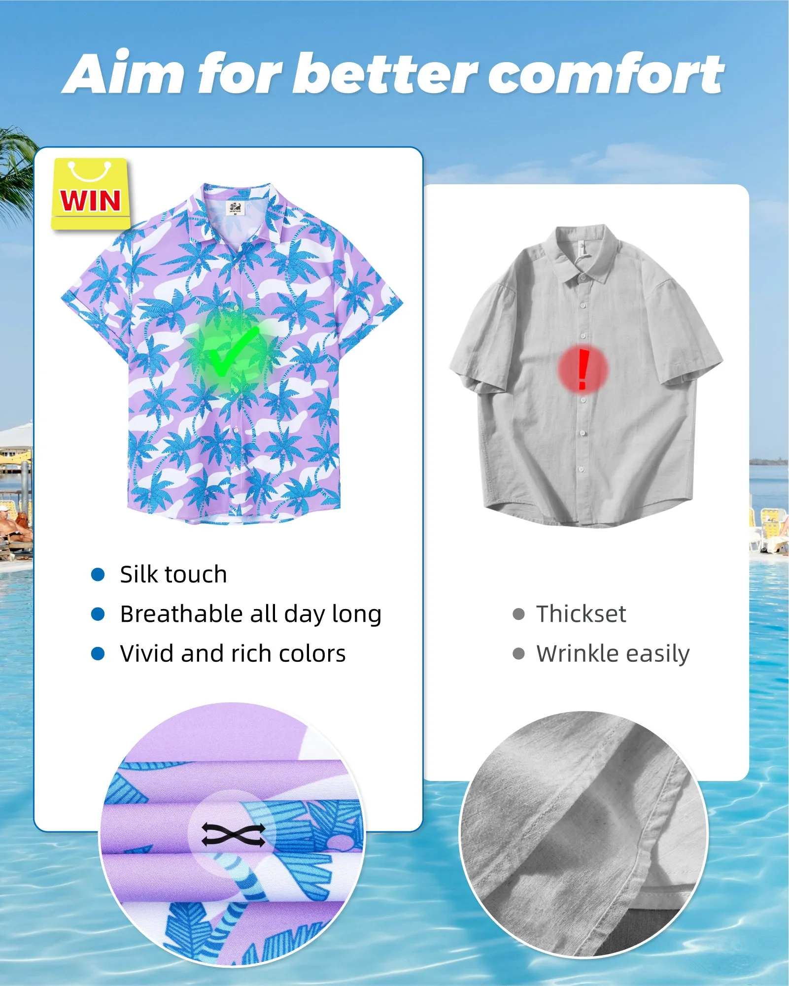 Men‘s Stretch Quick-Dry Hawaiian Shirts
