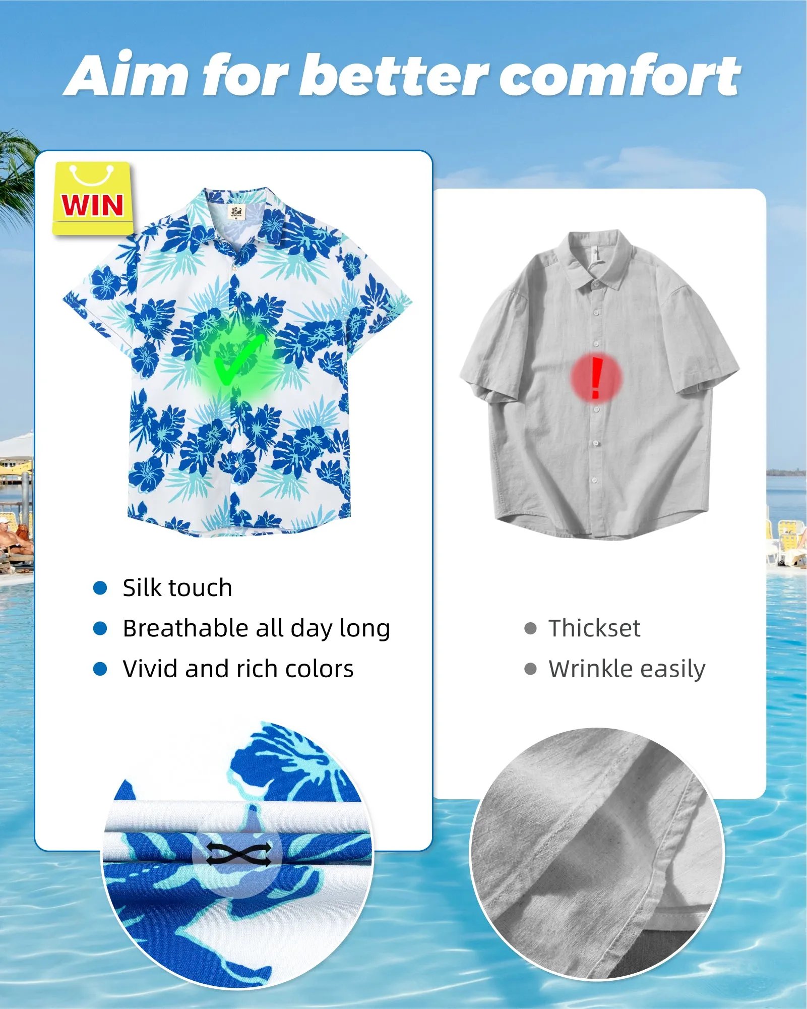 Men‘s Stretch Quick-Dry Hawaiian Shirts