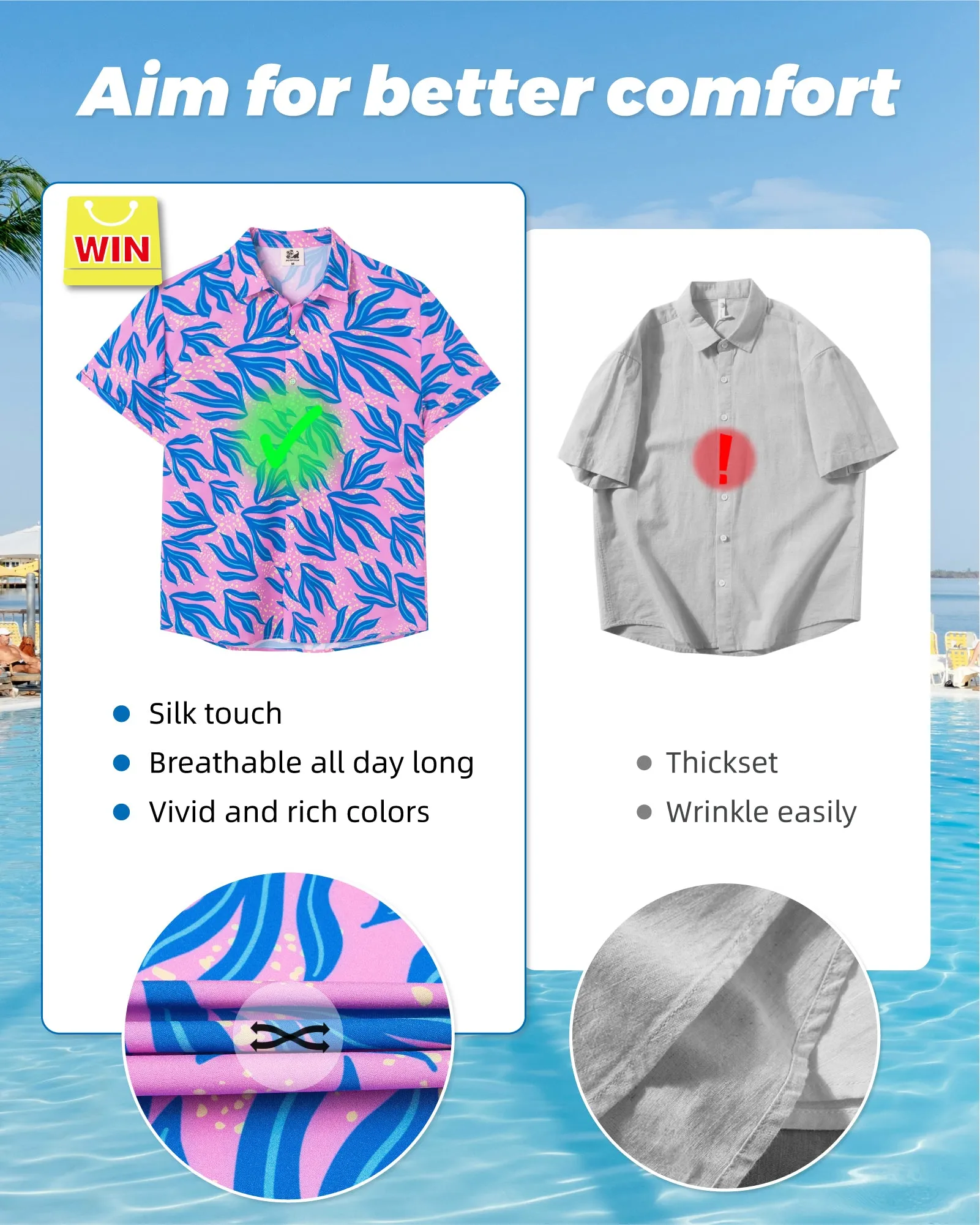 Men‘s Stretch Quick-Dry Hawaiian Shirts