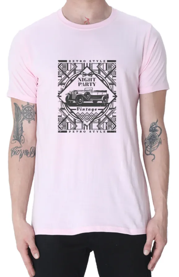 Men's Tshirt - DRON VINTAGE - ABA53 Light Baby Pink