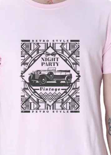 Men's Tshirt - DRON VINTAGE - ABA53 Light Baby Pink