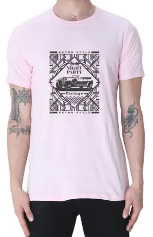 Men's Tshirt - DRON VINTAGE - ABA53 Light Baby Pink