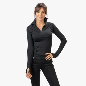 Merino Langarmshirt mit Zip Damen 230g/m2