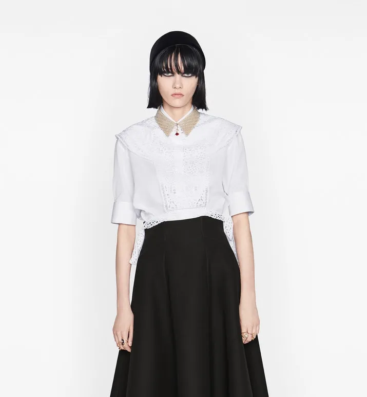 Mid-Length Skirt • Black Wool and Silk