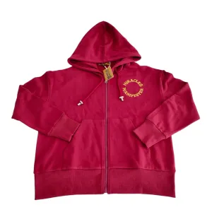 Miracles Manifester Embroidered Zip Hoodie - Burgundy