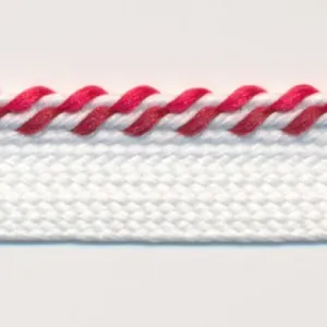 Mix Stitch Piping #08 White & Garnet & Rose Red