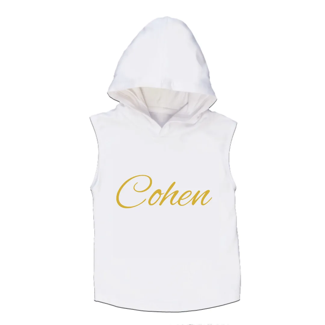 MLW By Design - Personalised Name Sleeveless Hoodies | White or Black