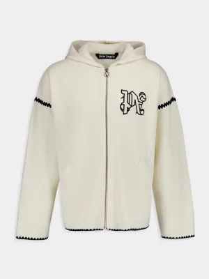 Monogram Zip-Up Wool Jacket