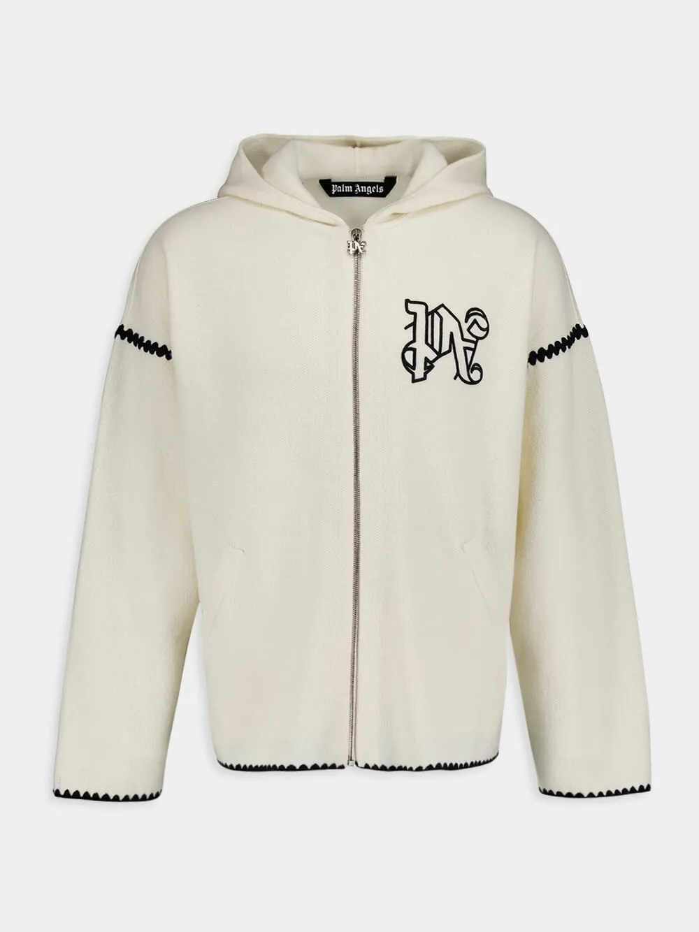 Monogram Zip-Up Wool Jacket