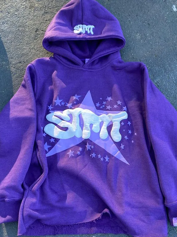 Multicolored Y2k lettering oversized hoodie