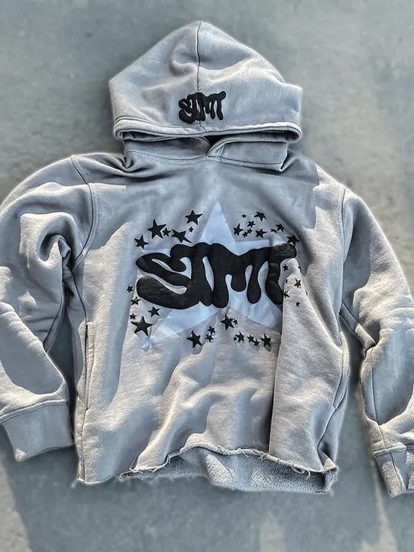 Multicolored Y2k lettering oversized hoodie