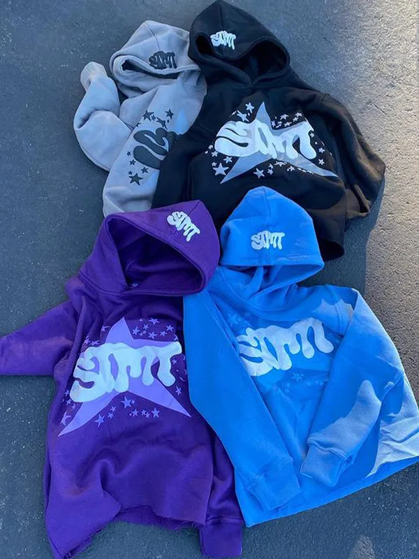 Multicolored Y2k lettering oversized hoodie