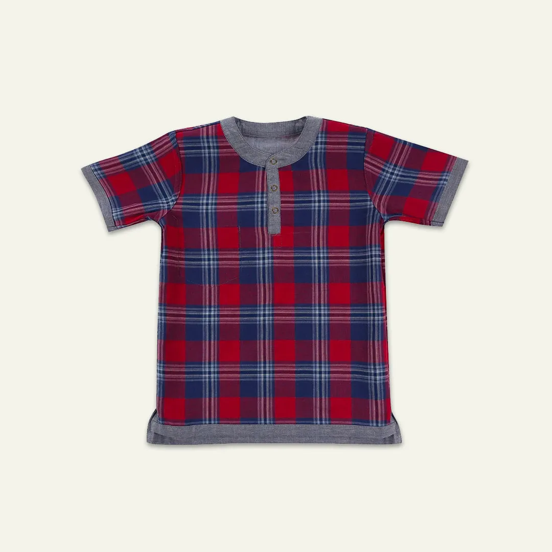 Multicoloured Check Print T-Shirt