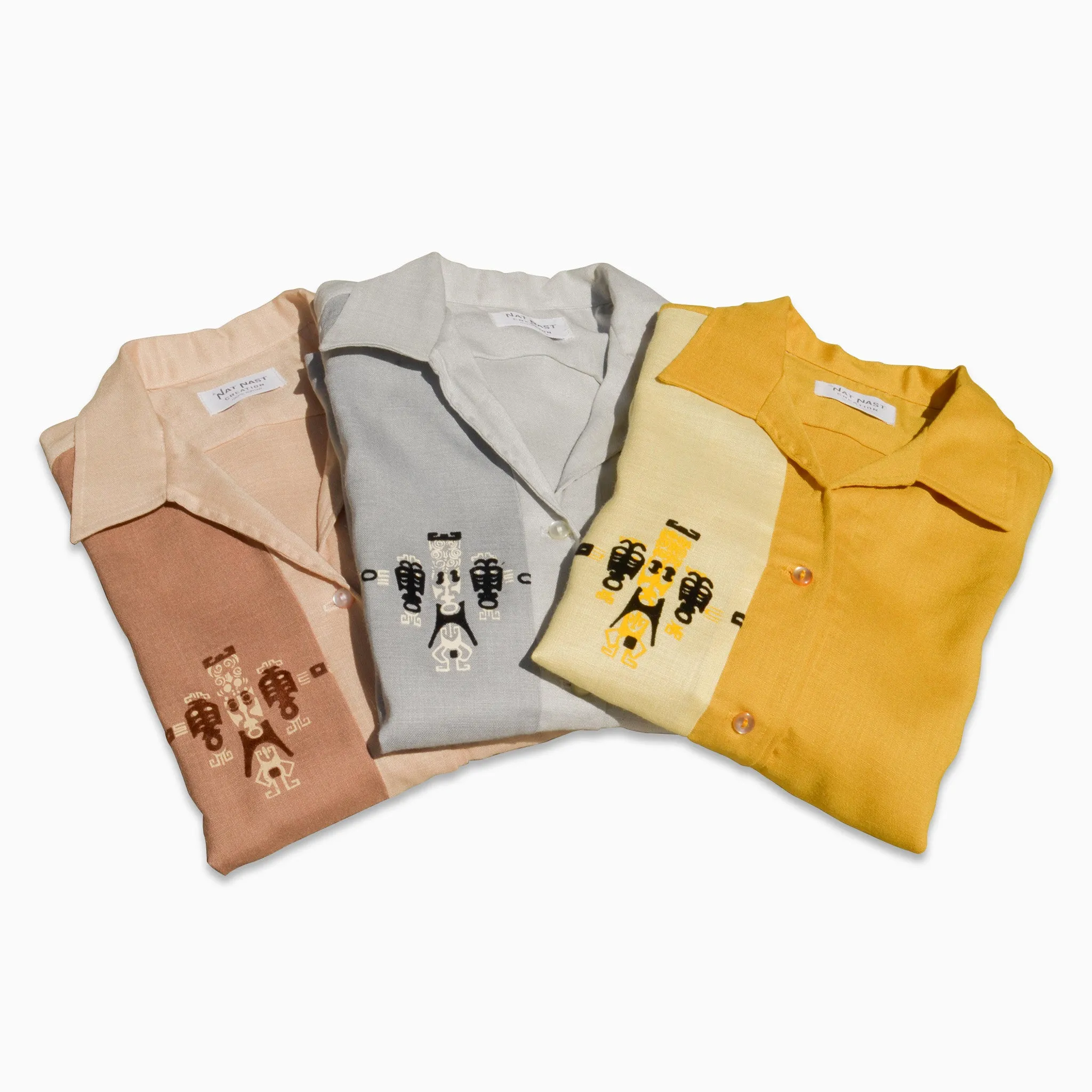 NAT NAST - Rayon Totem Pole Lady's Bowling Shirts