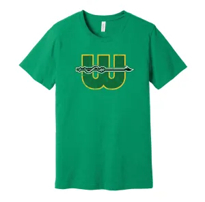 New England Whalers Distressed Logo Shirt - Defunct WHA Hockey Team - Celebrate Massachusetts Hockey Heritage and History - Hyper Than Hype