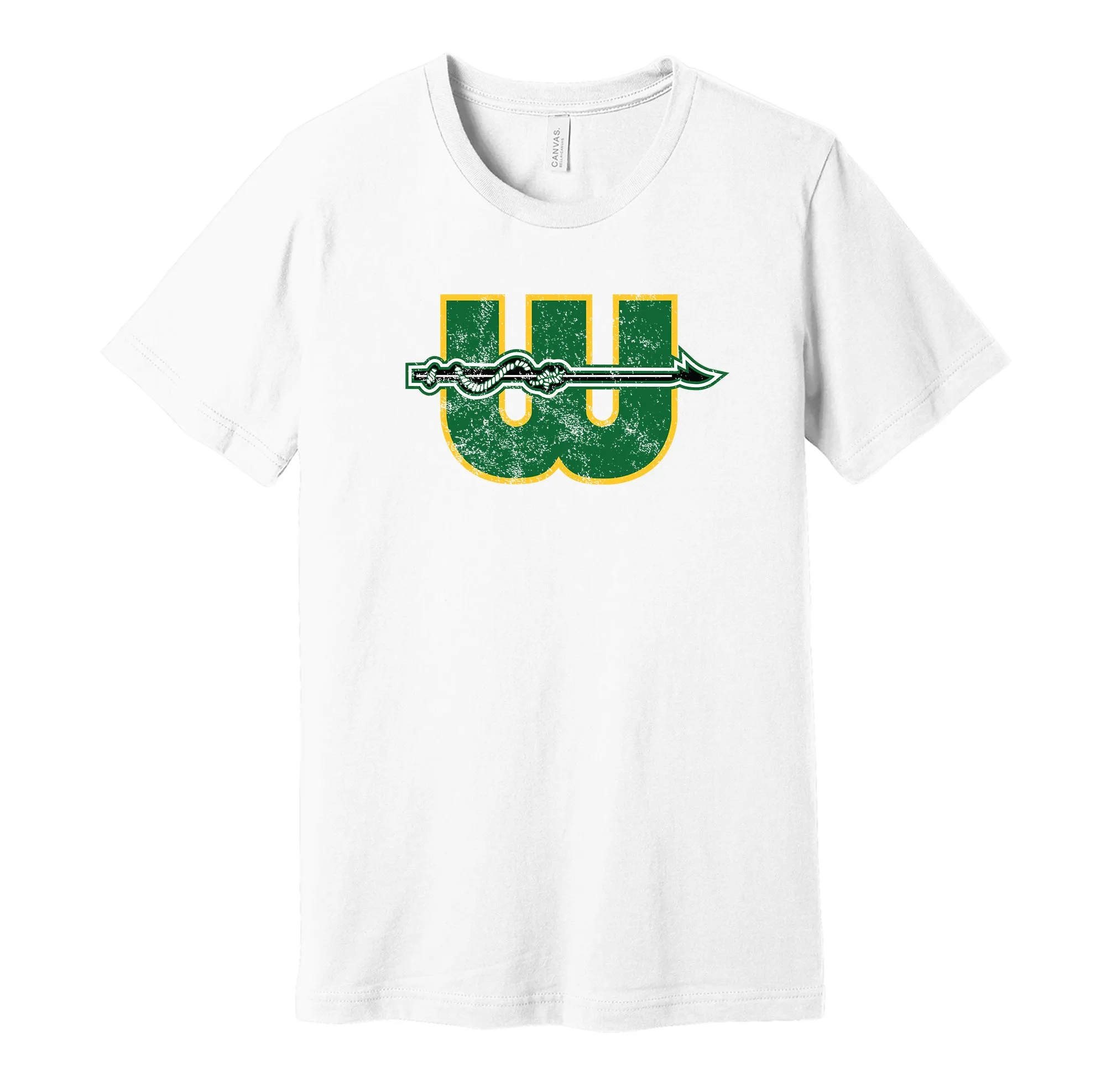 New England Whalers Distressed Logo Shirt - Defunct WHA Hockey Team - Celebrate Massachusetts Hockey Heritage and History - Hyper Than Hype
