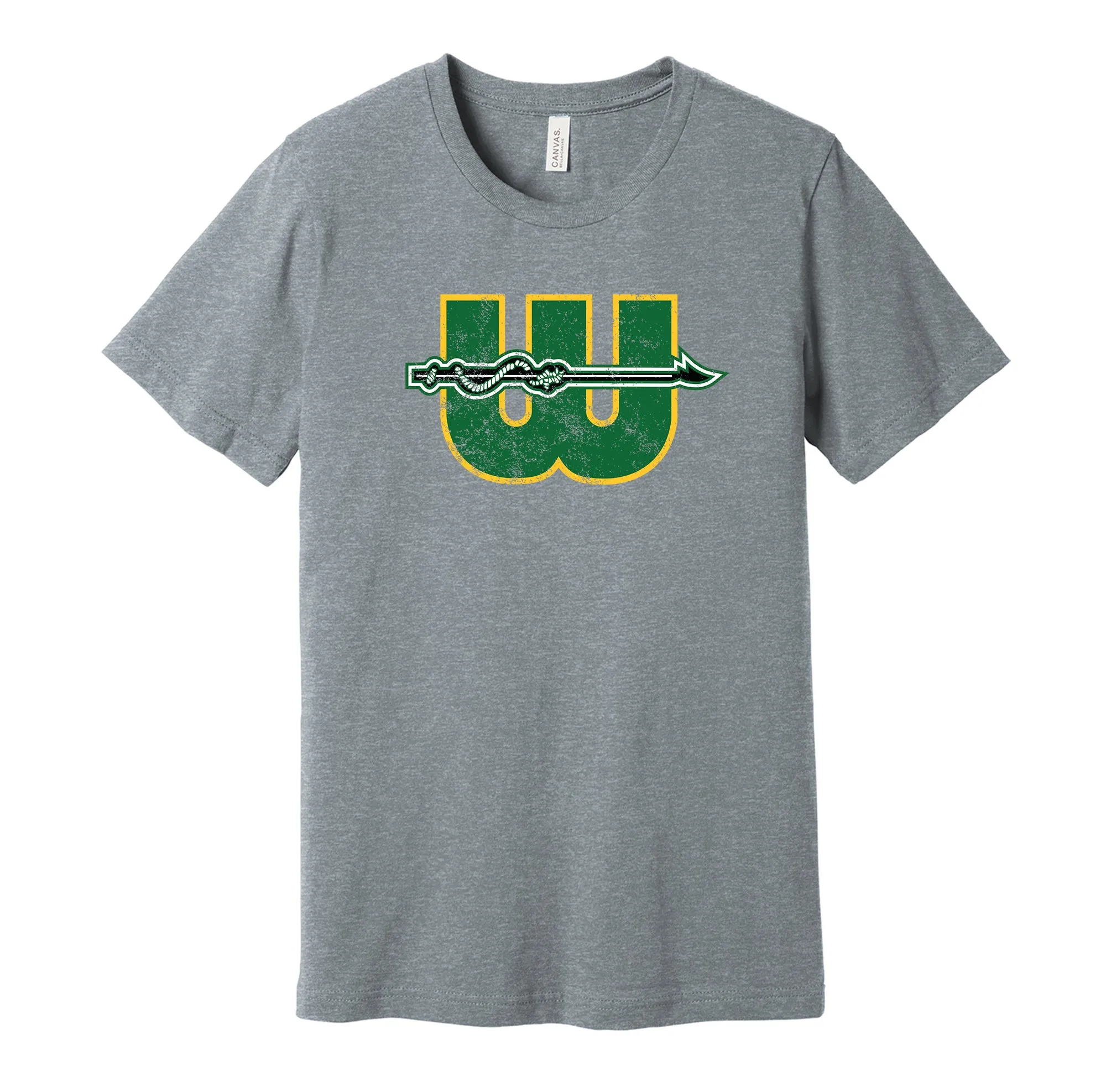 New England Whalers Distressed Logo Shirt - Defunct WHA Hockey Team - Celebrate Massachusetts Hockey Heritage and History - Hyper Than Hype