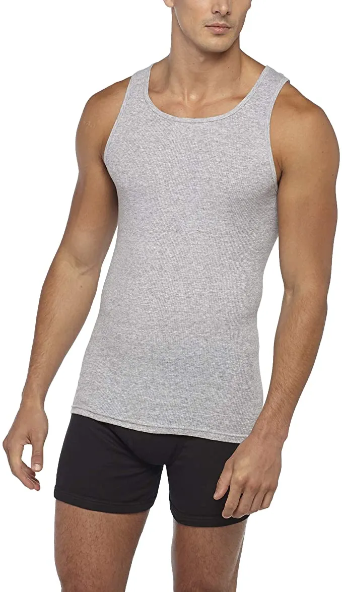 New in package! Gildan Men's A-Shirts Tag-Free Tanks Multipack 4 Pack 2XL Moisture Wicking