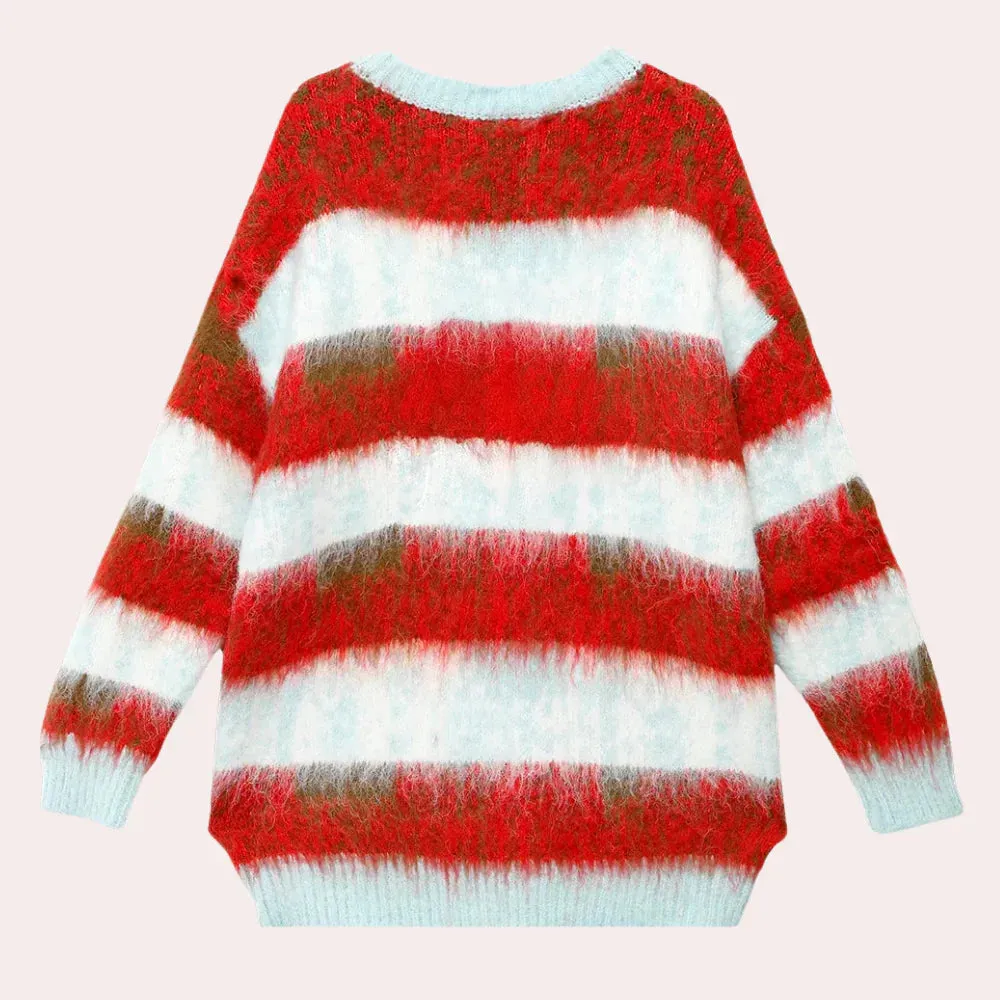 Niana - striped comfy Christmas jumper for women