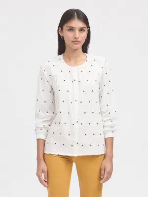 Nice Things Jacquard Cotton Shirt - Off White